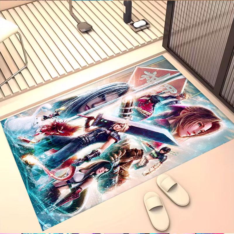 Final Fantasy Print Rug, Washable Floor Carpet, For Entryway Dorm Laundry Room Office Study, Home Decor Birthday Christmas Gift