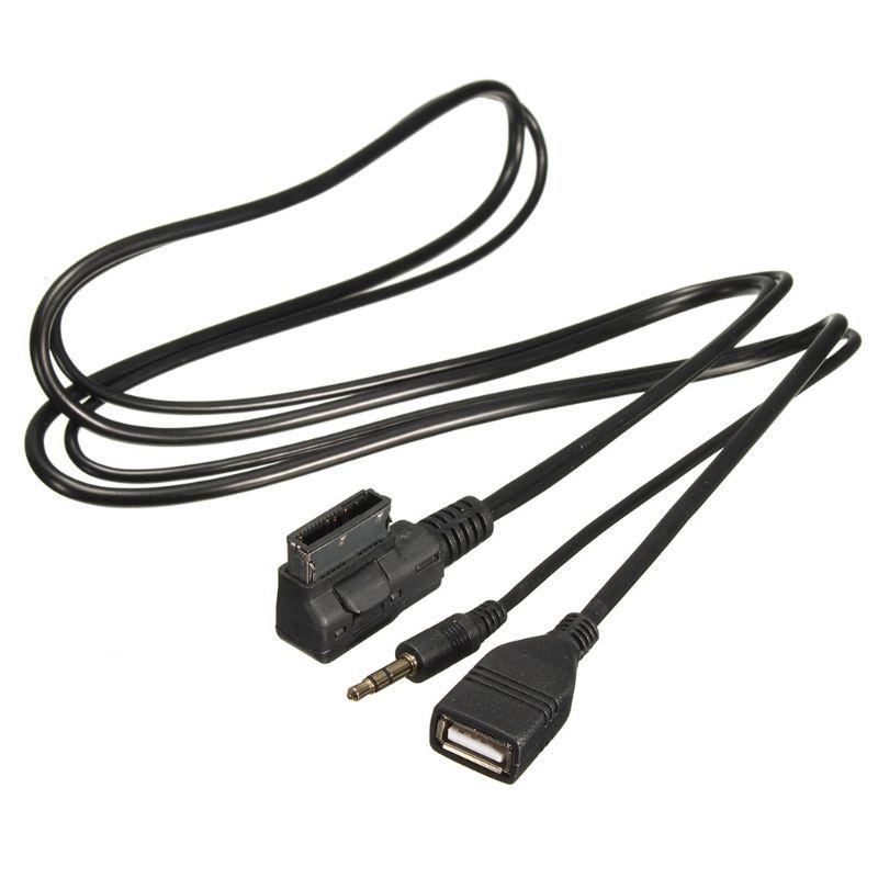 Music AMI To 3.5mm Male AUX Adapter Cable for A6L