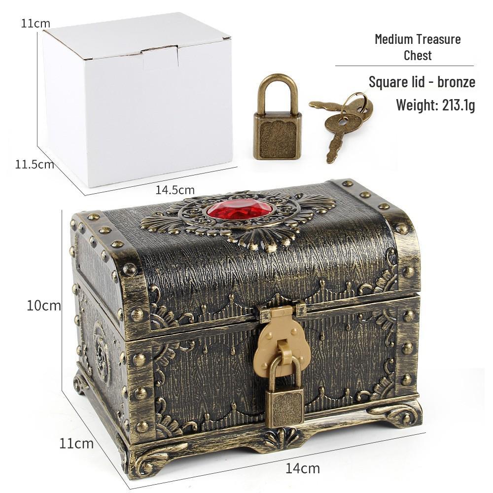 Pirate Medium Treasure Chest with Ruby Collectibles Antique Plastic Toy Storage
