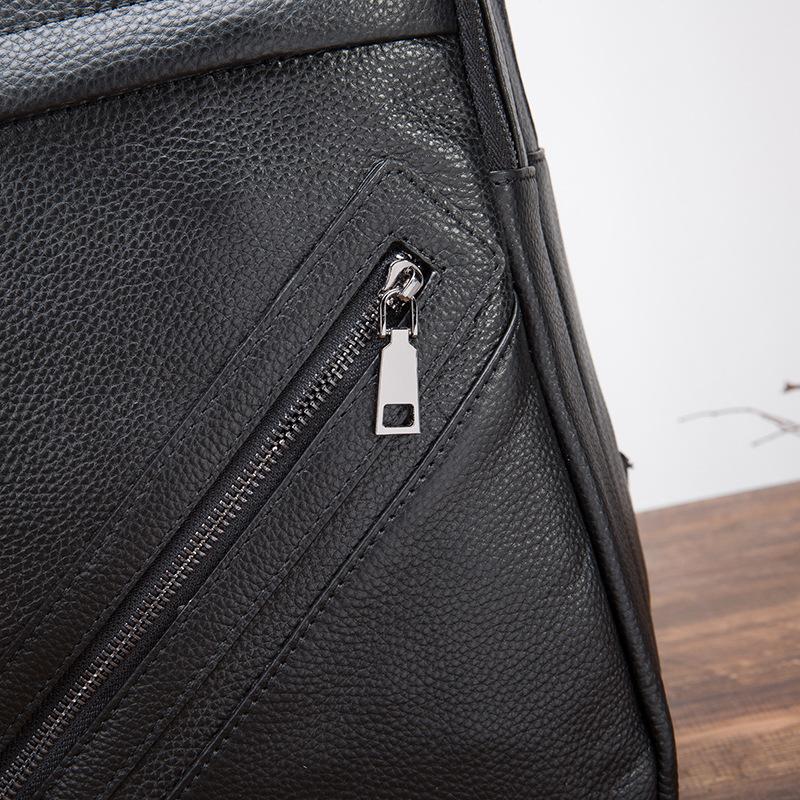 Men Genuine Leather Design Casual Travel Bag Male Fashion Backpack Daypack College Student School Book 17" Laptop Bag