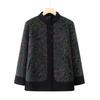 Elderly Women's Plush Lined Winter Jacket