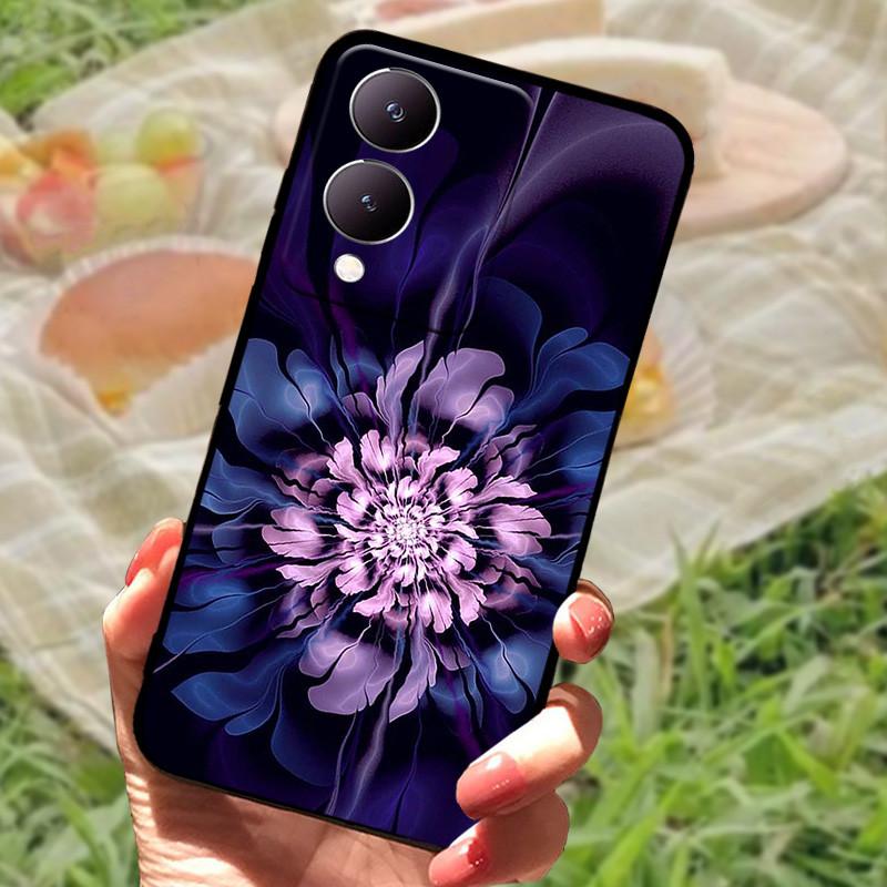 Für Vivo Y17s Hülle Mode Cartoon Schwarz Silikon Weiche Rückseite Hülle Für Vivo Y17s Handyhülle Cover 6,56" Y 17 s Funda Coque