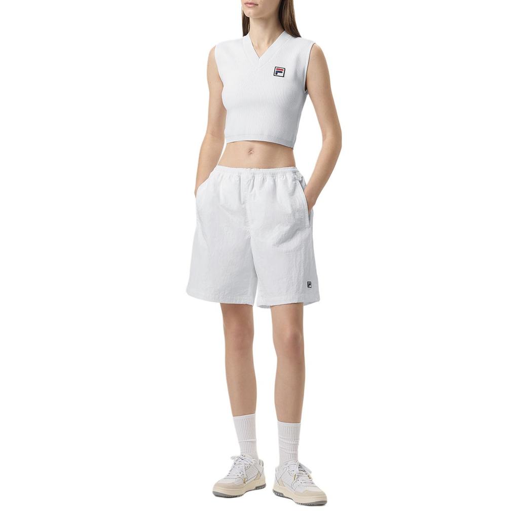 Fila X Hailey Collaboration Simple Versatile Comfortable College Style Tennis Shirt Women Tops White A71W523102F-WT