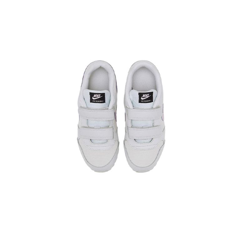 Nike MD Runner 2 Fabric Retro Non-Slip Shock Absorbing Durable Low-Top Kids Running Shoes Kids sneaker White Purple 807317-019
