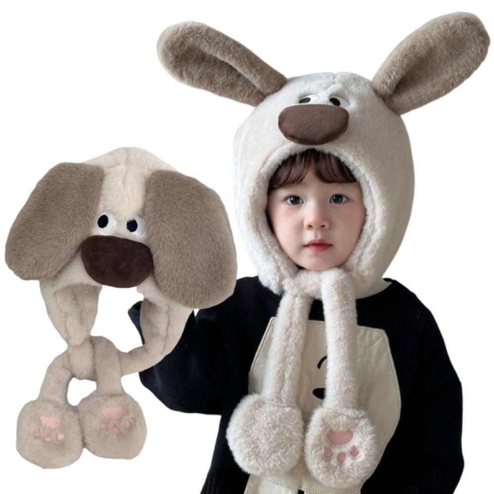 Coldproof Capybara Hooded Scarf Lamb Cartoon Beanie Caps Children's Pullover Cap  Autumn and Winter