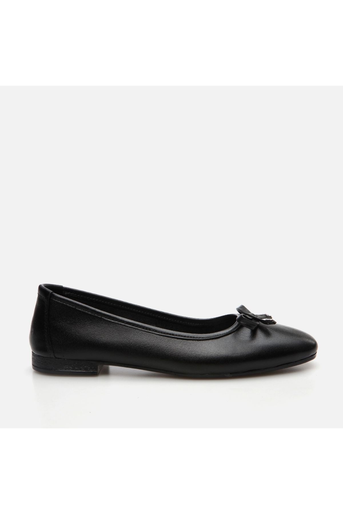 

Women s Fashion Genuine Leather Flat Heeled Ballerina Black Shoes 36