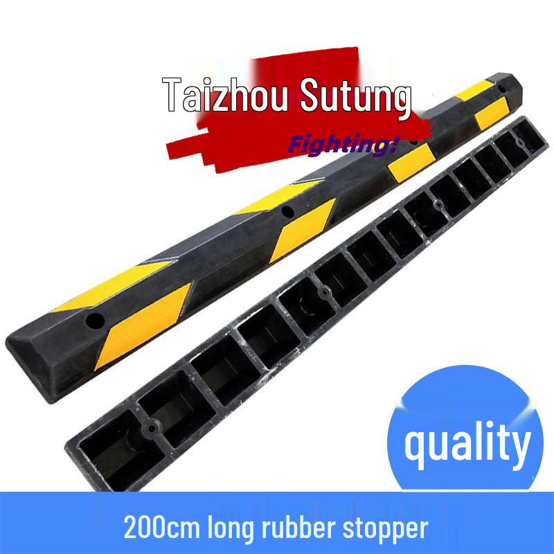 1m Durable Rubber-Plastic Parking Stopper – Anti-Collision Wheel Positioner