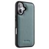 MELKCO For iPhone 16 Plus Case Genuine Cow Leather Coated PC Phone Cover