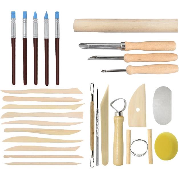 Pottery Tools, 44PCS Ceramic Clay Sculpting Tools Set with Plastic Case, for Beginners and Professional Art Crafts, by Augernis