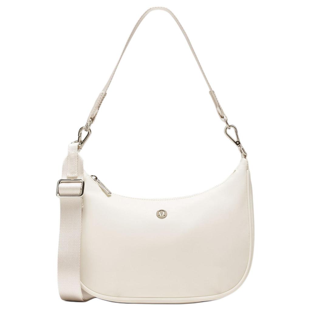 Lululemon City Essentials 3L Brand Logo Zipper Closure Nylon Shoulder Bag Women Bags Light-Ivory LW9FR7S-069459