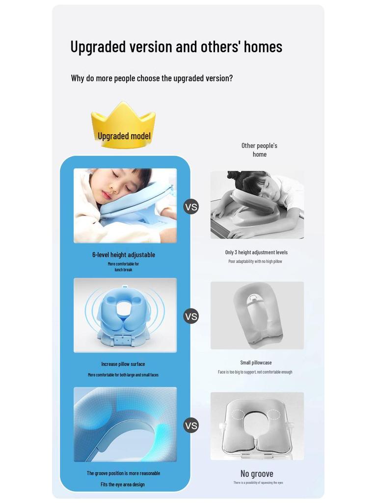 Elementary Student Desk Nap Pillow - Ice Silk Classroom Sleeping Aid