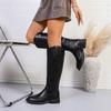 Thick Heel Woman Knight High Boots Concise Shoes Female Vintage Soft Leather Long Booties 2026 Autumn Winter Ladies Shoes