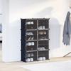 VidaXL Storage Cubes 8 Pcs with Doors Black PP, Storage Cube, Cube Storage Organizer, Shelf At 4019579