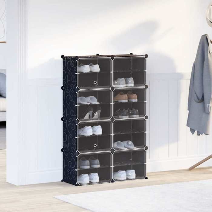 VidaXL Storage Cubes 8 Pcs with Doors Black PP, Storage Cube, Cube Storage Organizer, Shelf At 4019579