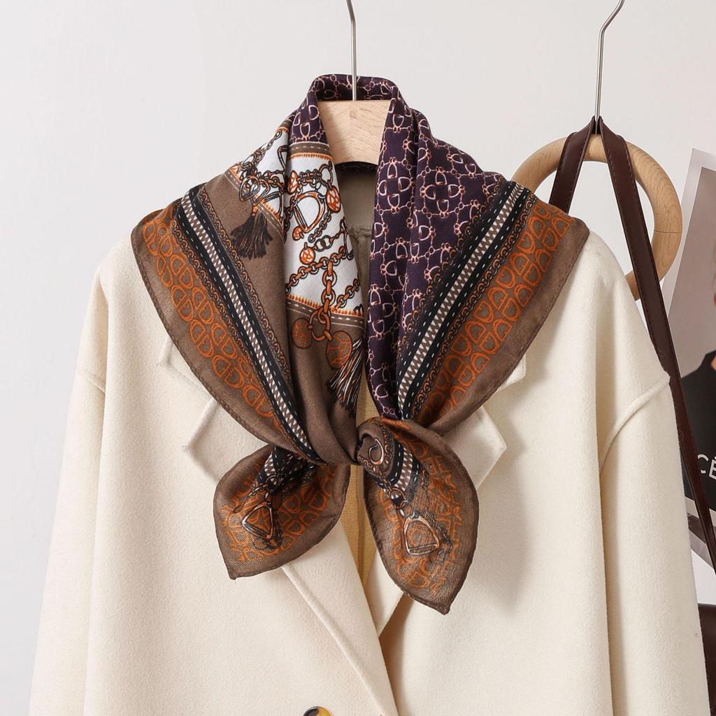 Paisley Patchwork Cotton & Linen Square Scarf for Women - Silk Neck Tie for Shirts, Suits & Waist - Spring/Summer Fashion Accessory