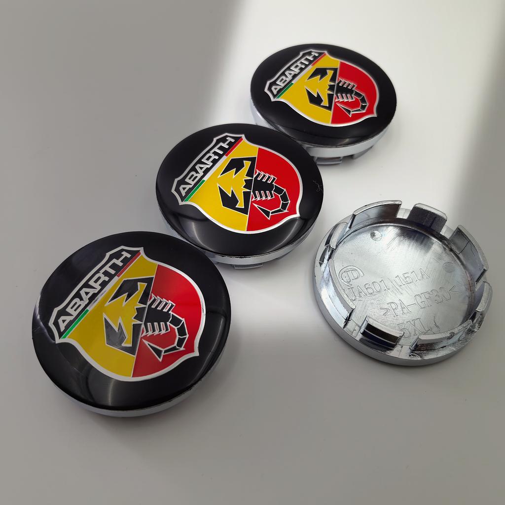 4ps 56mm/60mm 5.6cm/6cm Abarth logo car emblem Wheel Center Hub Cap auto Rim refit dust-proof badge covers styling accessories