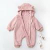 Fleece Romper Baby Long Sleeve Jumpsuit Autumn Baby Boys Girls Rompers Hooded Warm Cloth