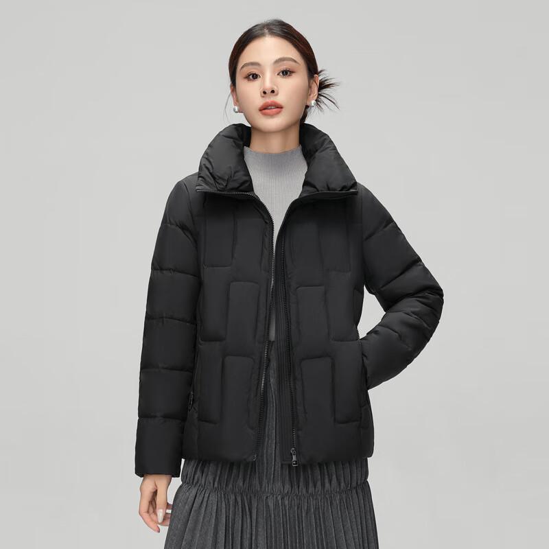 SNOWFLYING Women's Stand Collar Short Down Jacket