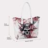 Japanese Style Skull Pattern Tote Bag Large Capacity Daily Casual Handbag For Women Fashion Shoulder Bag