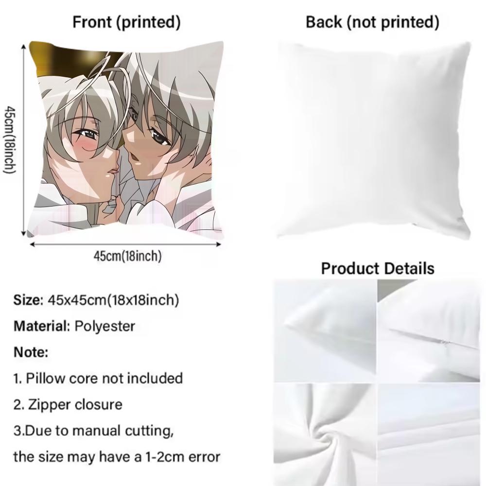 Anime Y-Yosuga no Sora Cushion Cover Pattern Printed Pillowcase for Living Room Sofa Cushion Cover & Bedroom Decor