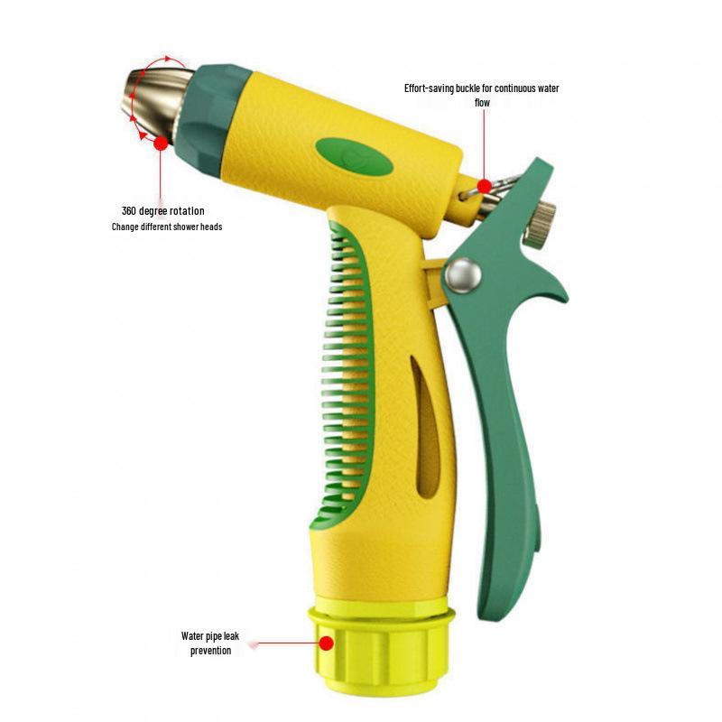 Adjustable High-Pressure Water Spray Gun for Car Wash & Garden, Yellow
