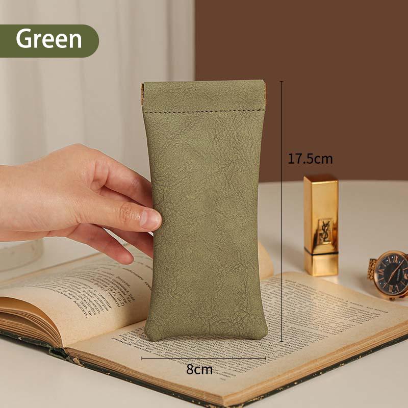 Brillen-Aufbewahrungstasche aus PU-Leder, automatisch geschlossen, Sonnenbrillenetui, wasserdichter Beutel, Brillen-Schutzhülle, Brillen-Aufbewahrungstasche