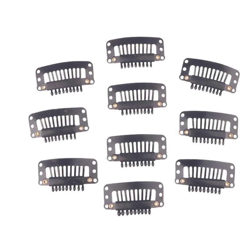 10Pcs 9/10 Teeth Snap Wigs Clips Portable Metal Snap Hair Clips For Hair Extensions Accessories Tool10 Pcs Hair Extension Clips