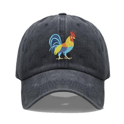 Rooster Embroidered Baseball Caps for Men Women Retro Soft Washed Cotton Dad Hat Adjustable Snapback Cap Wholesale Dropshipping