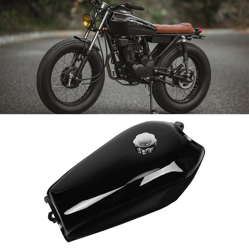 Fuel Motorcycle Universal Bright Black Retro Fuel Gas with Cover Switch Fit for CG125 Fuel Tank with Cap Switch Gas Tank