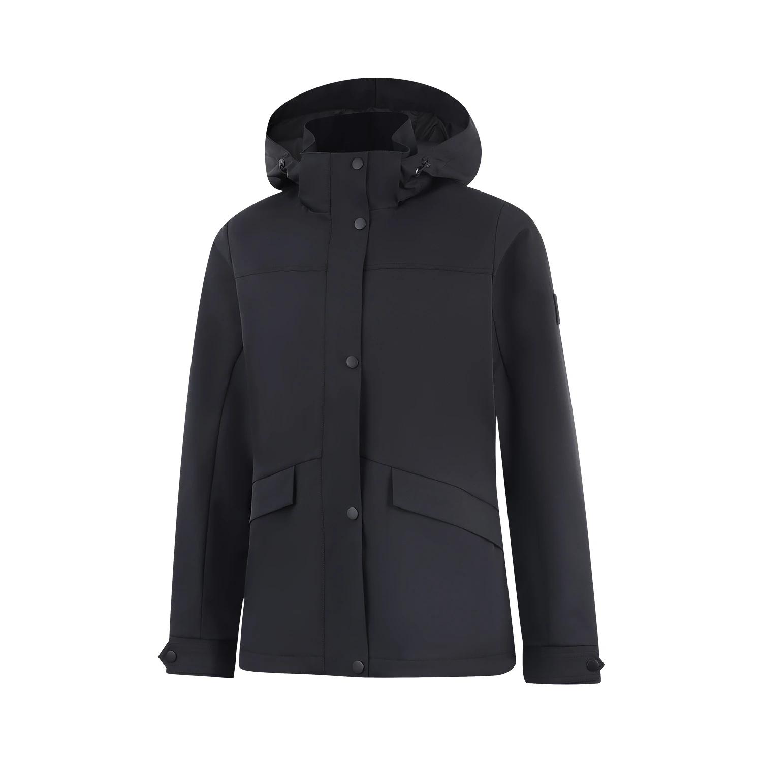 Li Ning Trench Coats Women s Black Hooded Moderate AFDVG44-1 2XL