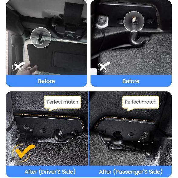 Sun Visor Repair Kit,Upgrade Wrangler Visor Repair Kit Aluminum Alloy Sun Visor Clips Replacement for Jeep Wrangler JK 2018/Wrangler 2018-/Gladiator