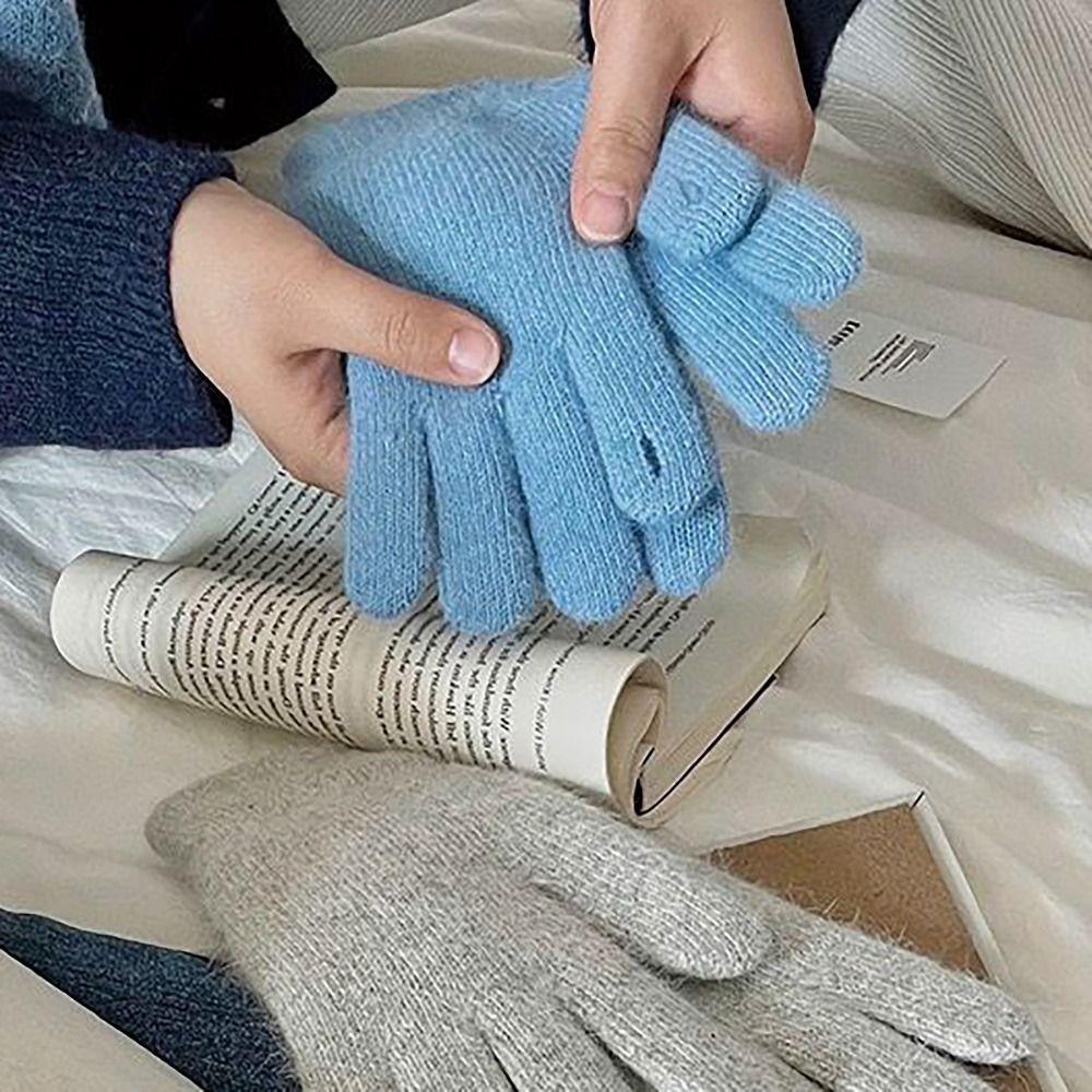 Bonbonfarbene Strickhandschuhe Touchscreen-Fingerhandschuhe Für Frau Mädchen Jungfrau