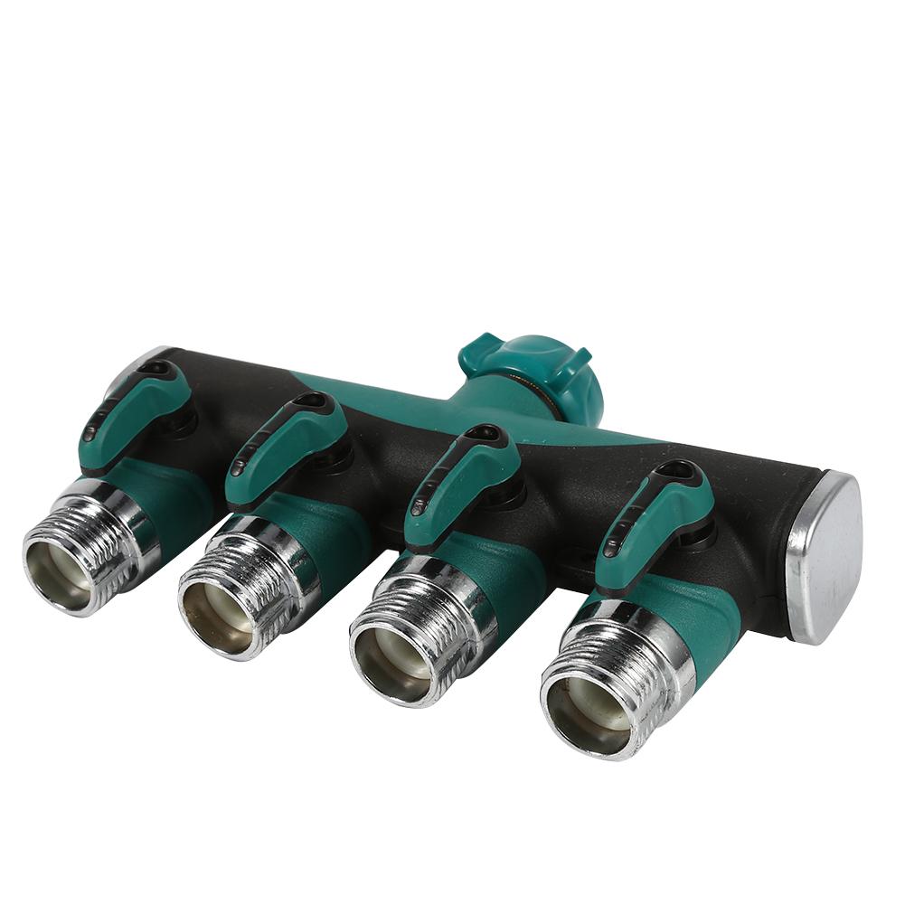 4 Way Water Tap Converter Connector Splitter Hose Pipe Adapter Garden Irrigation Watering