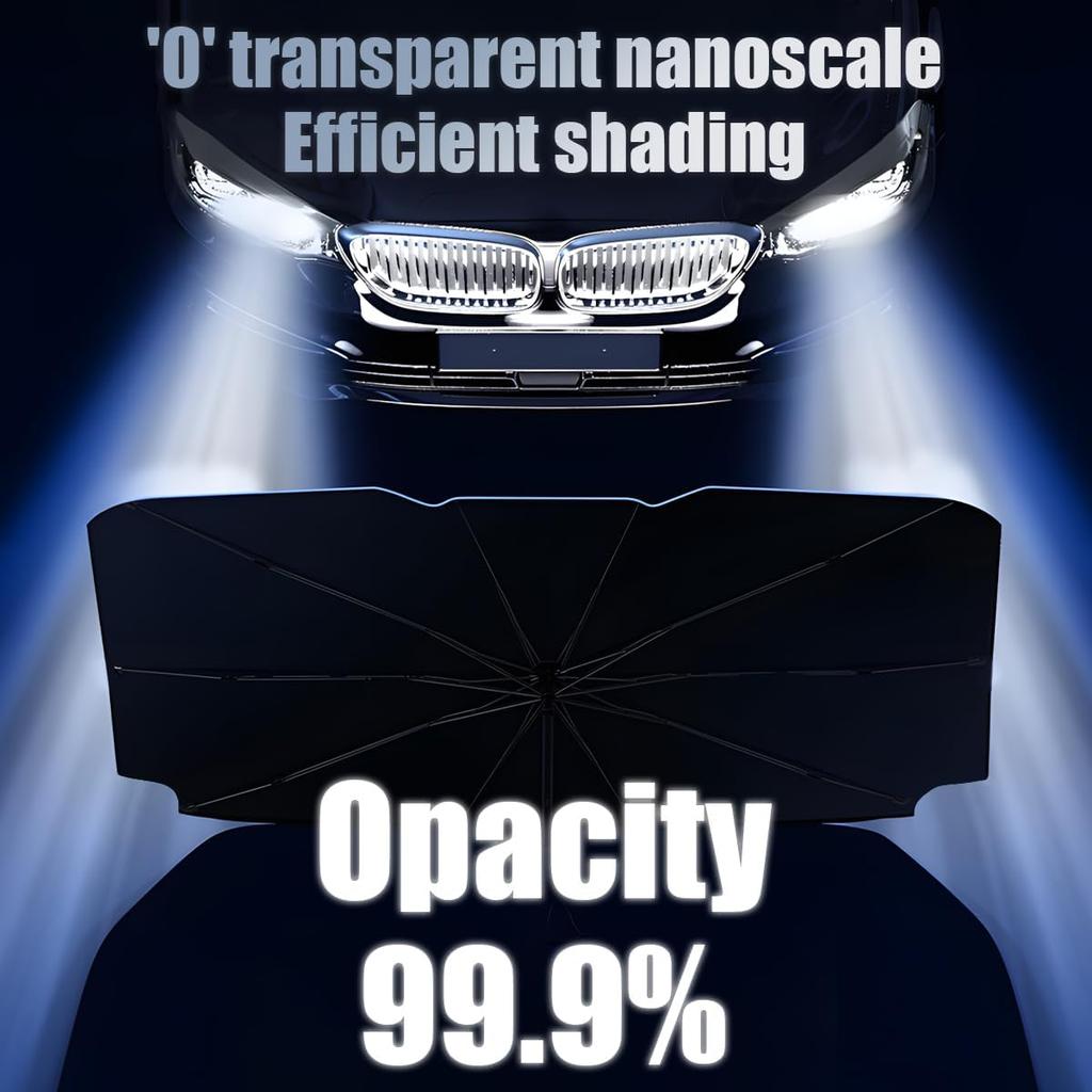 Car Windshield Sun Shade Umbrella, Foldable Automotive Sunshade Cover for Block UV Rays & Heat, Vehicle Interior Front Window Protector Accessories,