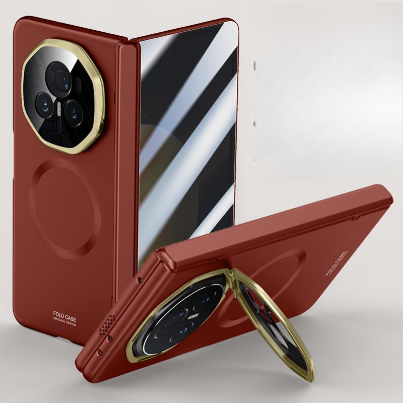 Business-friendly HONOR Magic V3 Phone Case Folding Matte Honor Magnetic Lens Stand Spring Hinge Sleeve