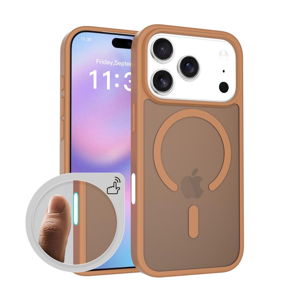 For Apple 17 Mobile Phone Case Frosted Translucent Magnetic with Camera Ai Button 16promax Anti-fall Protective Case