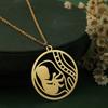 Kinitial Dainty Lotus Flower Books Necklace Women Stainless Steel Phoenix Comedy and Tragedy Mask Choker Necklace Gifts Jewelry