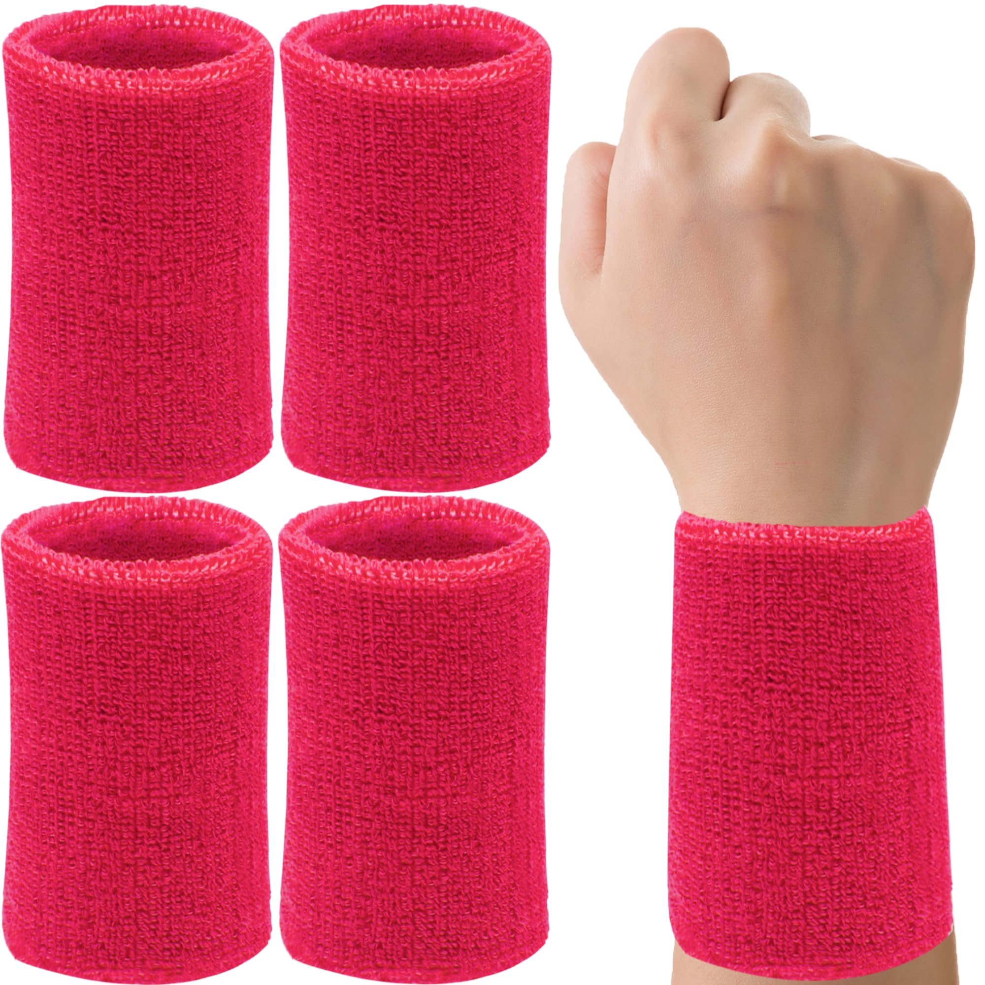 

Wrist Sweatbands Tennis Wristbands Absorbent Sweatbands for Men and Women Sports Long Wristbands Breathable Cotton Athletic Sweatbands for Basketball