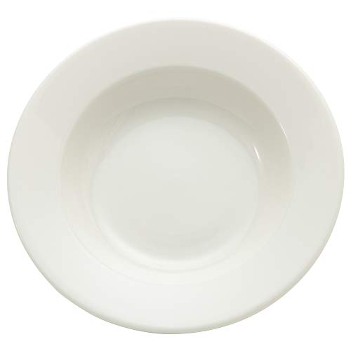 NARUMI Patia Curry/Pasta Plate, 23cm, White, Simple Rim, Soup, Microwave, Dishwasher Safe, Made in Japan, 41623-5962