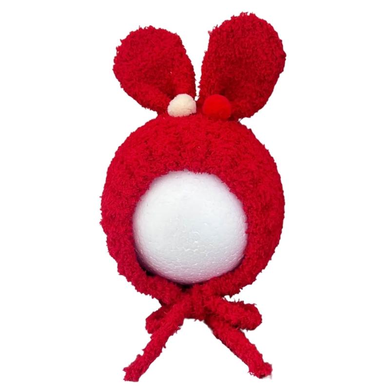 

Унісекс Дитяча В язана Шапка з Малюнком Кролика, Пухнасте Вухо, Дитяча Шапочка, Пов язка на Голову, Малюк, Дитяча Кімната, В язана Шапка, Фото Реквізит червоний