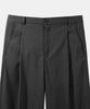 ASP Striped Single-Pleat Wide Slacks - Charcoal Gray