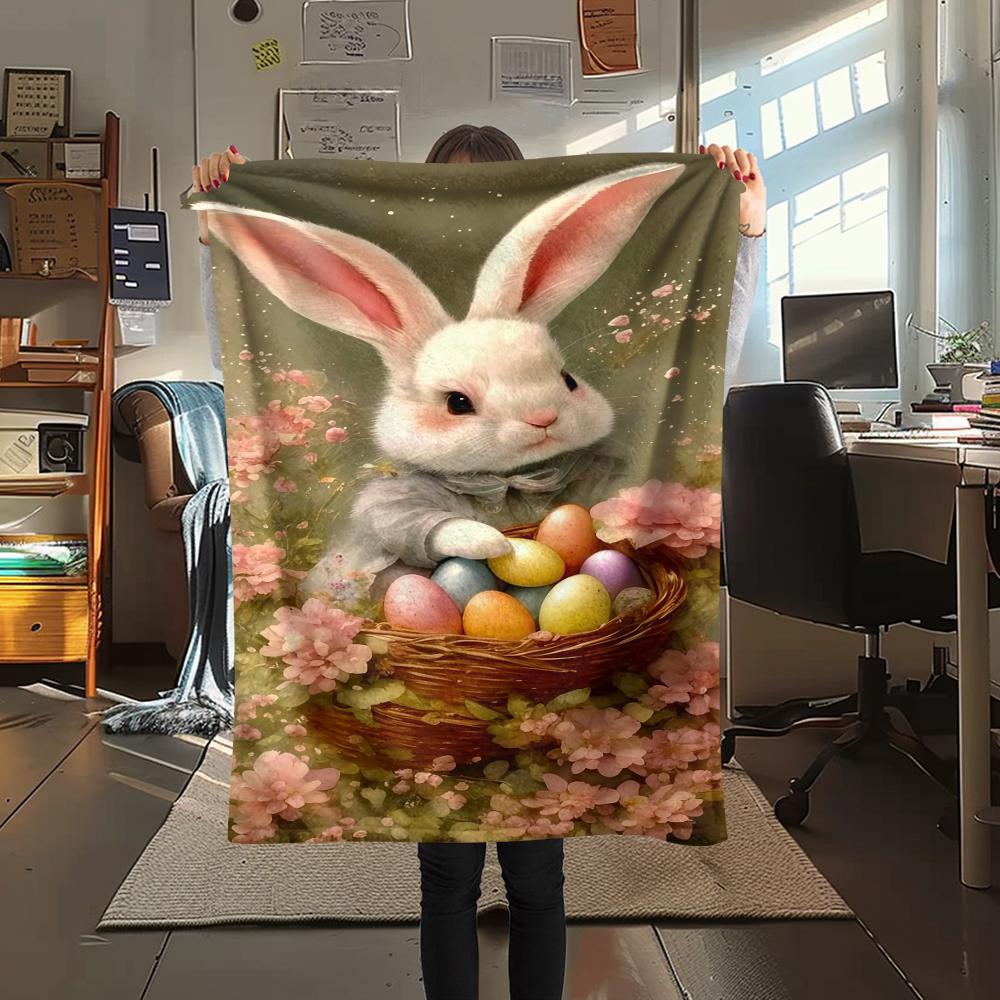 Easter Egg Print Flannel Blanket,High Quality Comfortable for All Seasons,Home Decor,Warmth and Comfort,Perfect for Christmas Gifts
