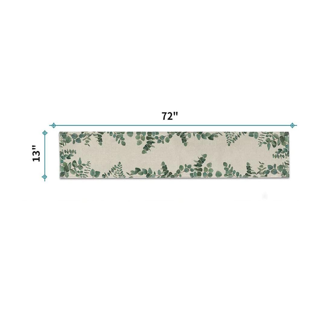 Plant Green Leaves Spring Atmosphere Linen Table Runner Kitchen Table Decoration Tablecloth