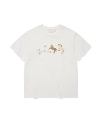 COVERNAT WOMAN Twin Pony T-Shirt White