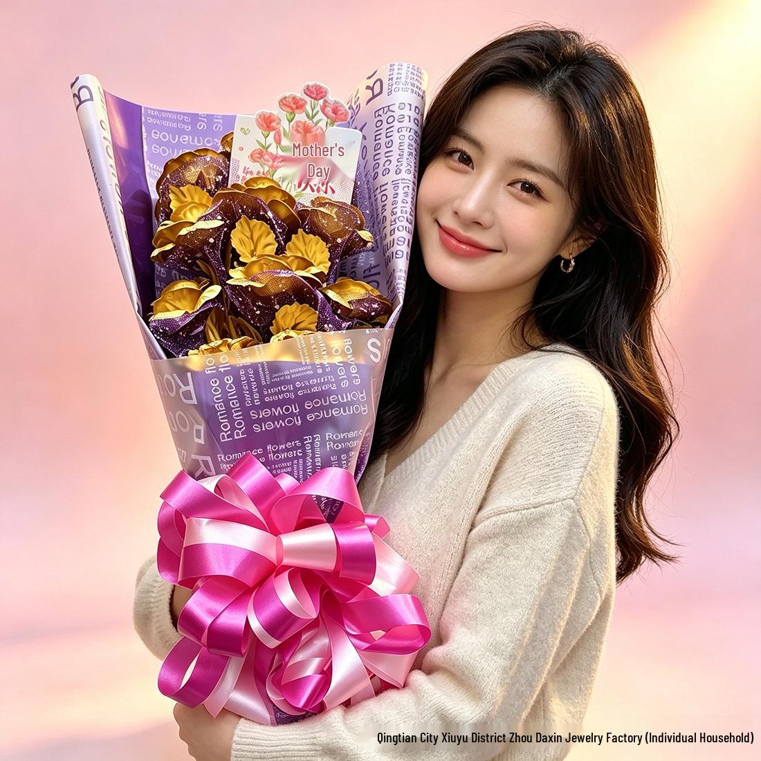 24K Gold Foil Rose Flower - Qixi and Valentine s Day Gift