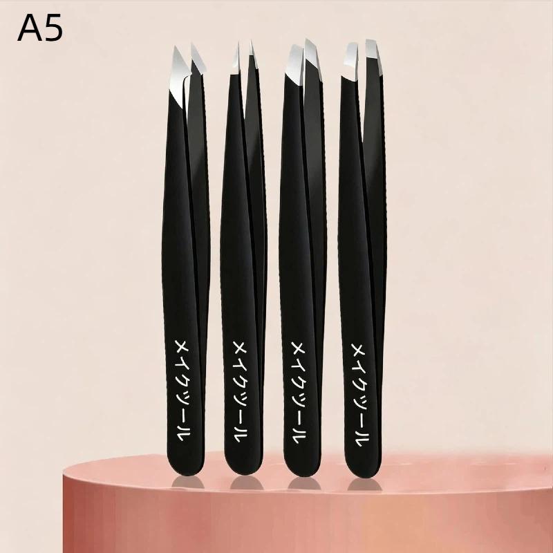 4Pcs Eyebrow Hair Removal Tweezers Set Rust-proof Stainless Steel Splinter Tool Ideal Gift for Women Beauty Lovers