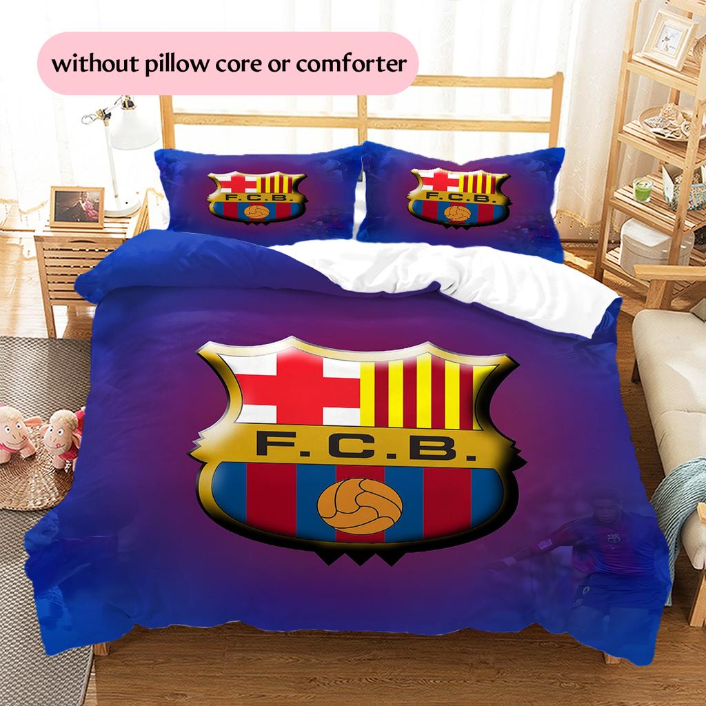 Logo Squadra Barcellona Fantasia Biancheria da Letto Decorazione Casa Regalo di Compleanno (1 * copripiumino + 2 * federa, senza nucleo)