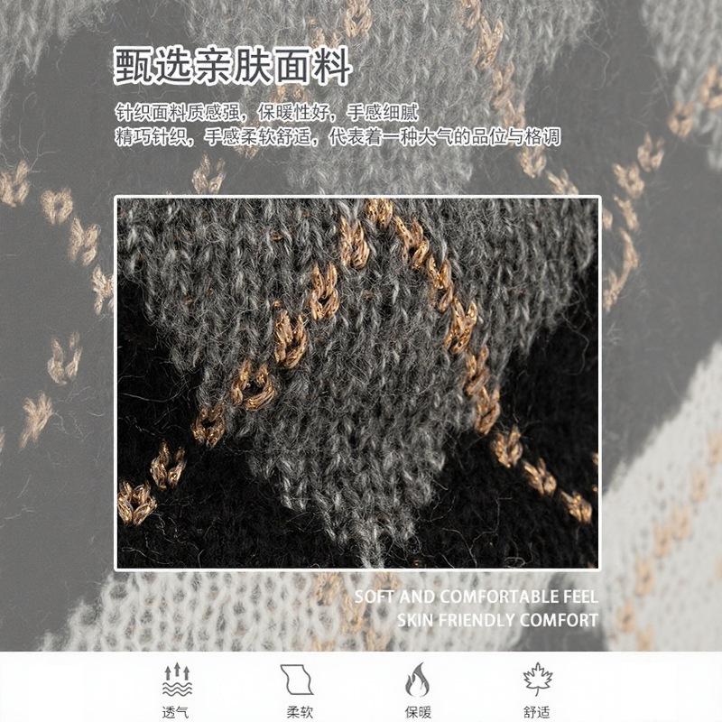 New Winter Fashion Jacquard Knitted Neck Cover Men's and Women's Velvet Double-layer Warm Cover Head Cold-proof Wool Scarf