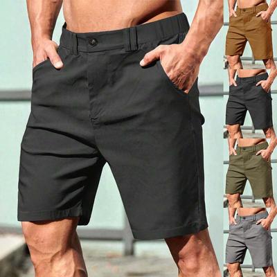 Herren-Arbeitsshorts mit mehreren Taschen, elastischem Bund, lockerer Baumwolle, lässigen, leichten Arbeitsshorts für den Außenbereich