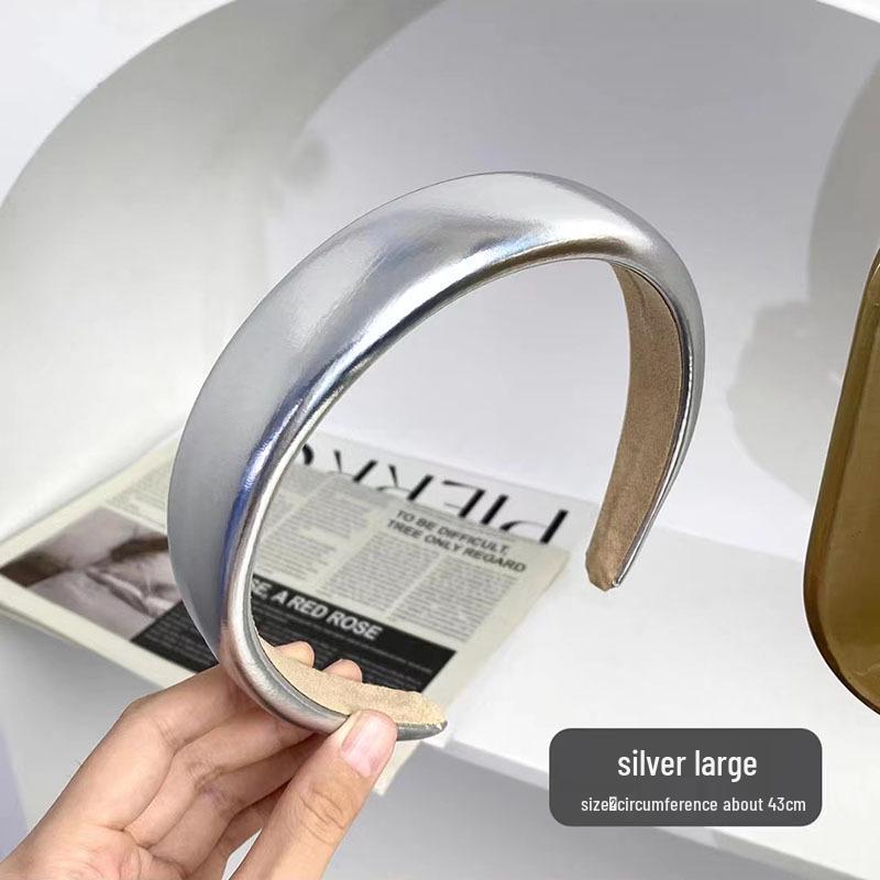 Korean Glossy Metal Headband for Women - Shiny Retro Fashion Hair Clip, Sweet and Cool Style Hair Accessory